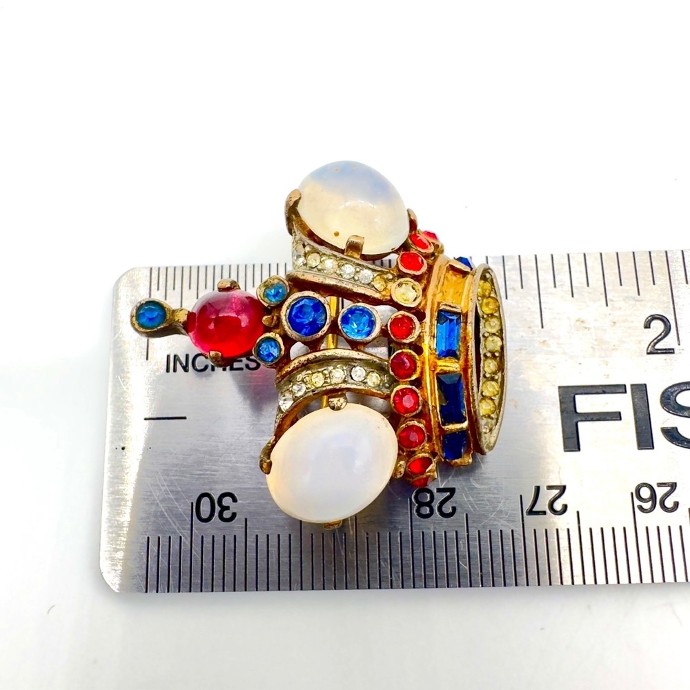 Vintage Trifari Jelly Belly Crown Pin Brooch Sterling Silver Alfred Filippe - Picture 11 of 16